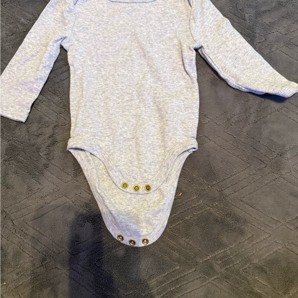 Cloud Island Light Gray Long Sleeve Bodysuit